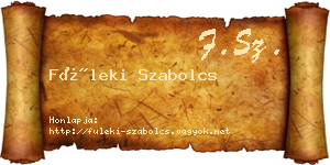 Füleki Szabolcs névjegykártya